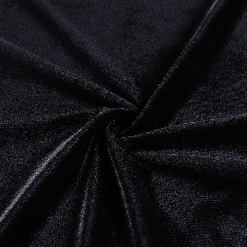 qgtao  Velour Gothic Aesthetic Vintage Dresses Women's Lace Patchwork Grunge Black Dress Long Sleeve A-line Autumn Partywear