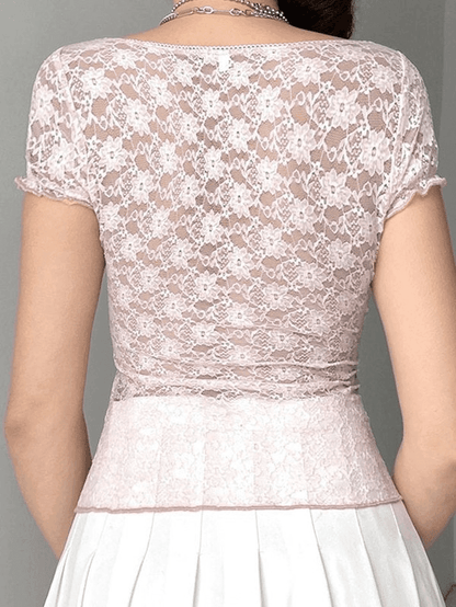 Lace Patchwork Crop Blouse