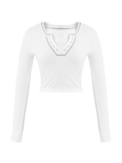 Long Sleeve Ribbed Crop Top