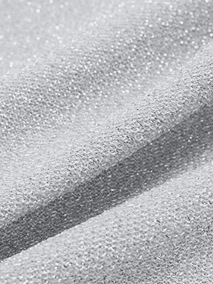 Metallic Silver Halter Cropped Tank Top