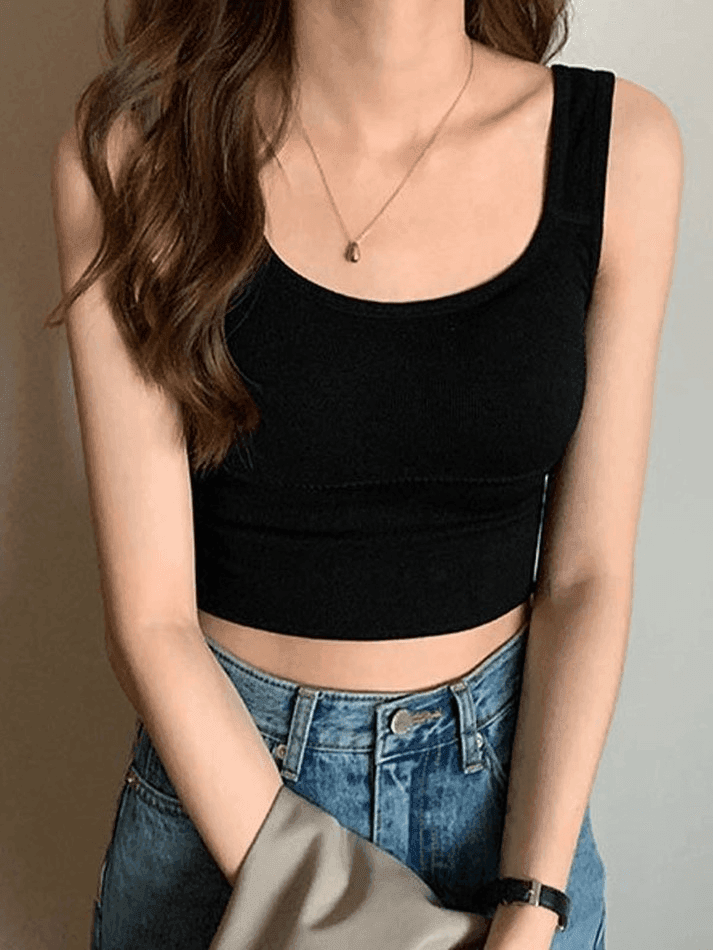 Padded Stretch Crop Tank Top