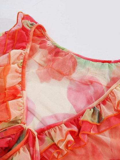 Plunge V Neck Chiffon Blouse