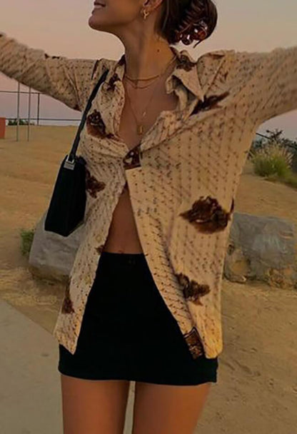 Printed Long Sleeve Blouse