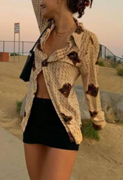 Printed Long Sleeve Blouse