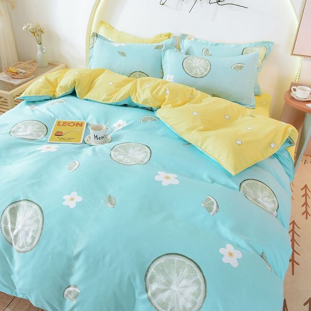 Yeknu Orange Bedding Set Girls Boys Bed Linen Sheet Plaid Duvet Cover 240x220 Single Double Queen King Quilt Covers Sets Bedclothes