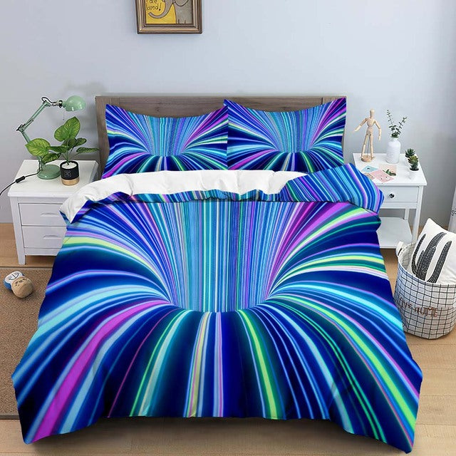 Yeknu 3D Duvet Cover Psychedelic Abstract Double 210x210 Bedding Set 2/3pcs Quilt Cover With Zipper Closure King Size Comforter Cover