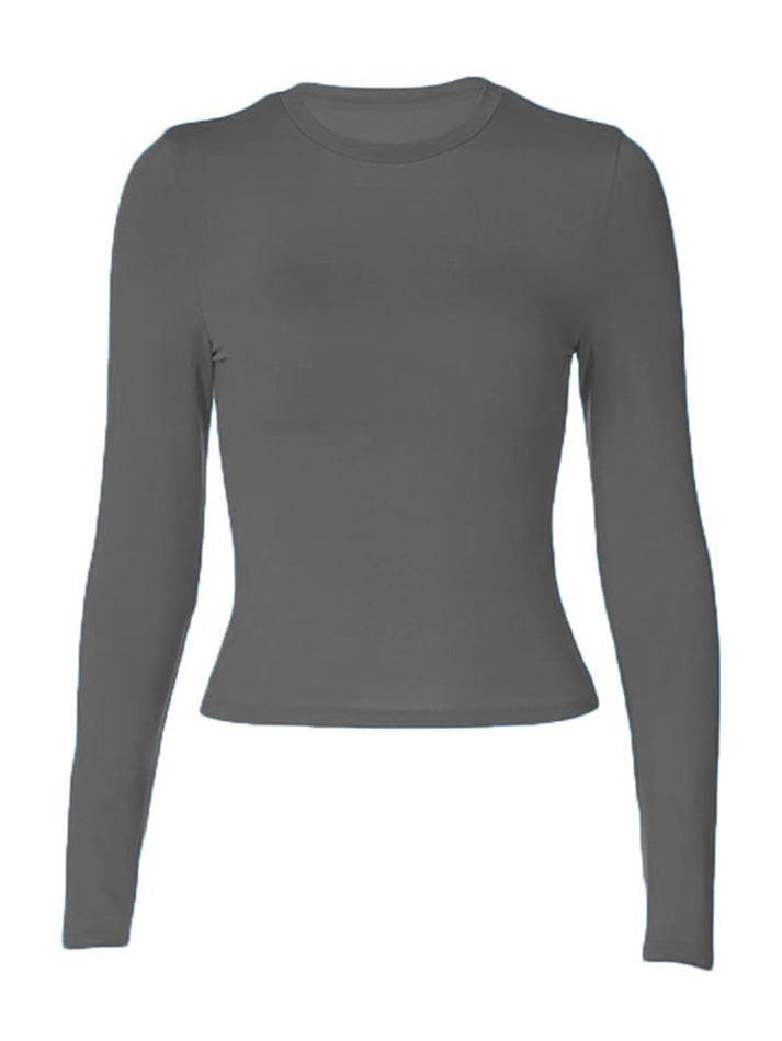 Solid Color Long Sleeve Top